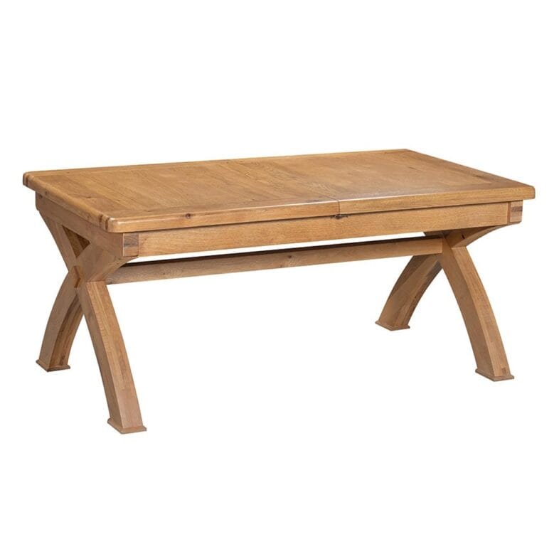 Knightsbridge Oak 180cm Cross Leg Extending Dining Table