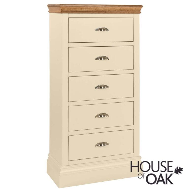 Ambleside in Ivory – 5 Drawer Narrow Chest