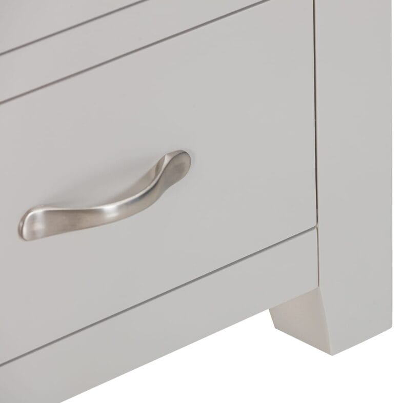 Buttermere Oak 3 Drawer Bedside Painted in Moon Grey - Image 7