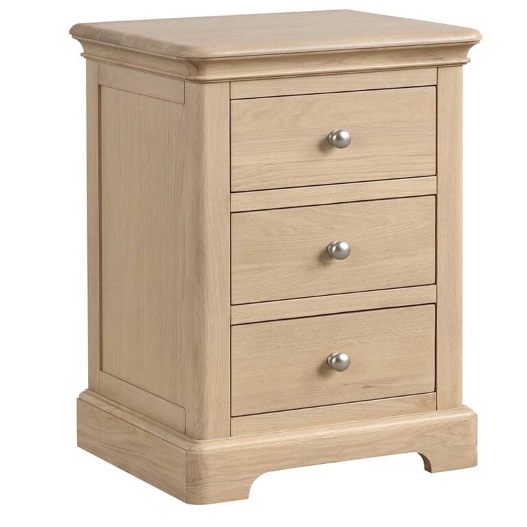 Cornwall Oak 3 Drawer Bedside Cabinet