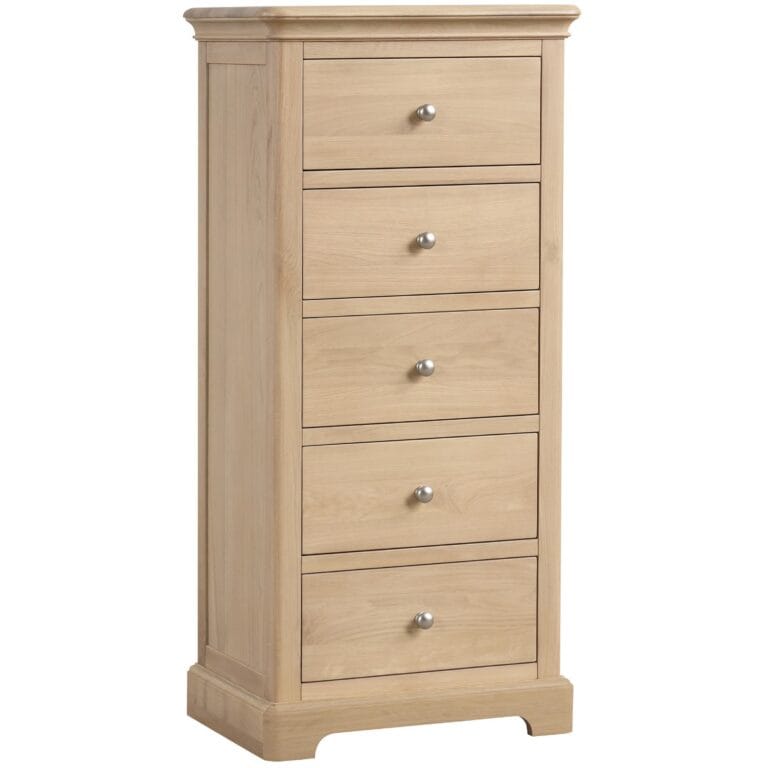 Cornwall Oak 5 Drawer Narrow Chest of Drawers