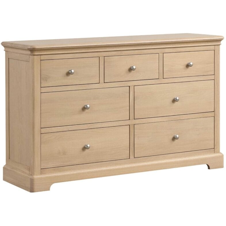 Cornwall Oak 3 Over 4 Chest of Drawers - Solid Oak Furniture