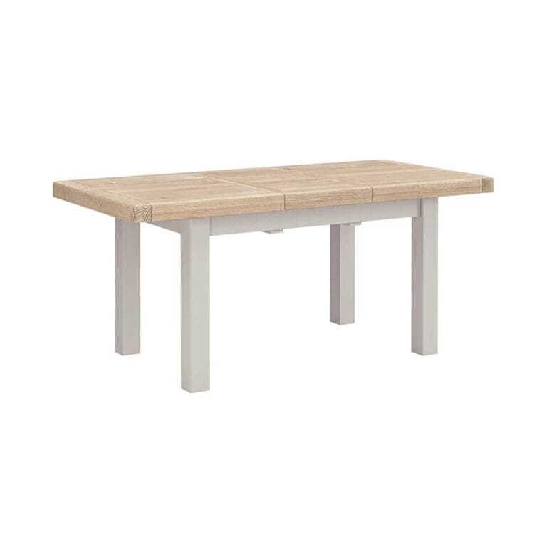 London Oak 140cm Extending to 185cm Dining Table in Grey Painted