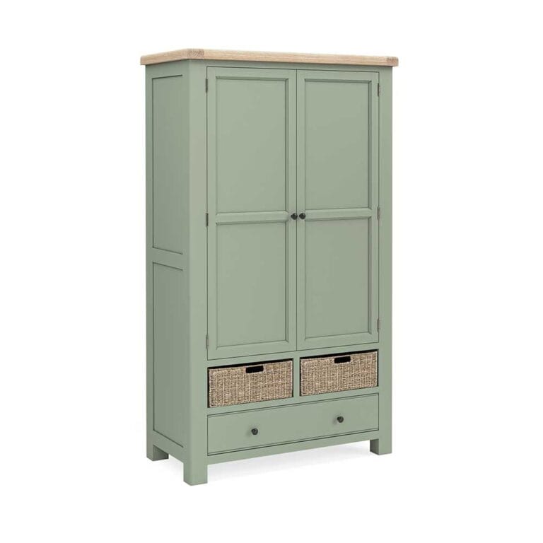 London Oak Larder Unit In Sage Painted