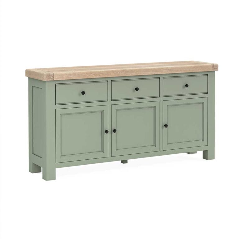 London Oak Large Sideboard In Sage Painted