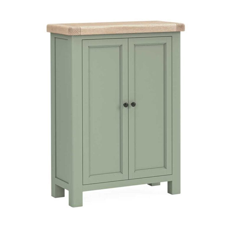 London Oak Shoe Cupbard In Sage Painted
