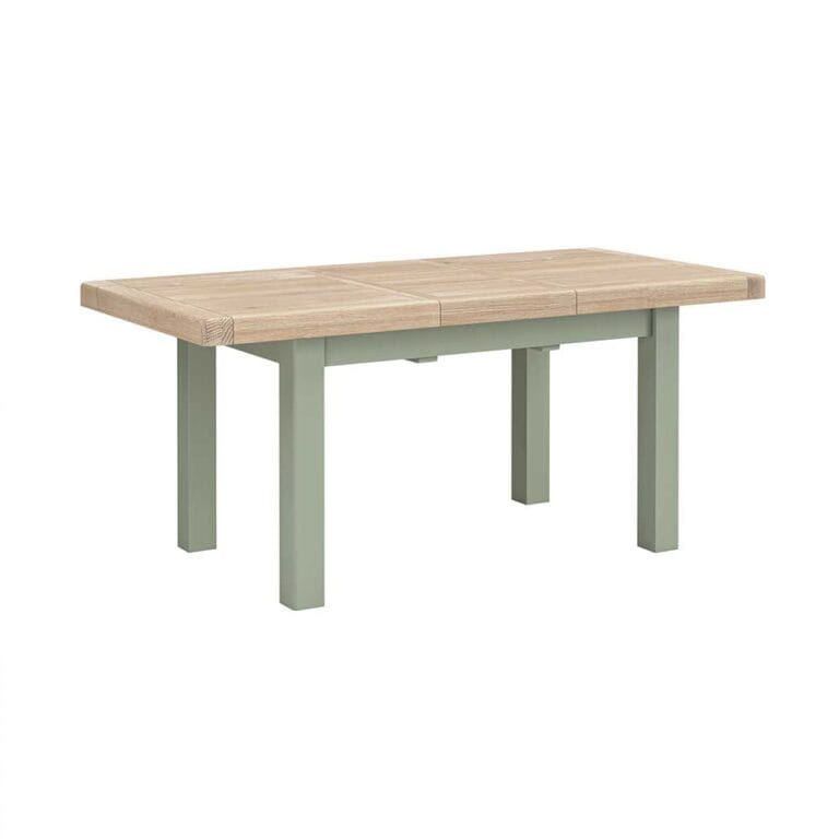 London Oak 140cm Extending to 185cm Dining Table in Sage Painted