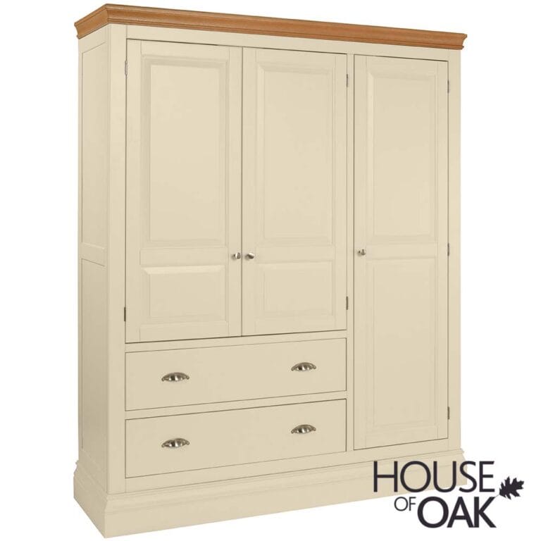 Ambleside in Ivory – Triple Wardrobe with 2 Drawers