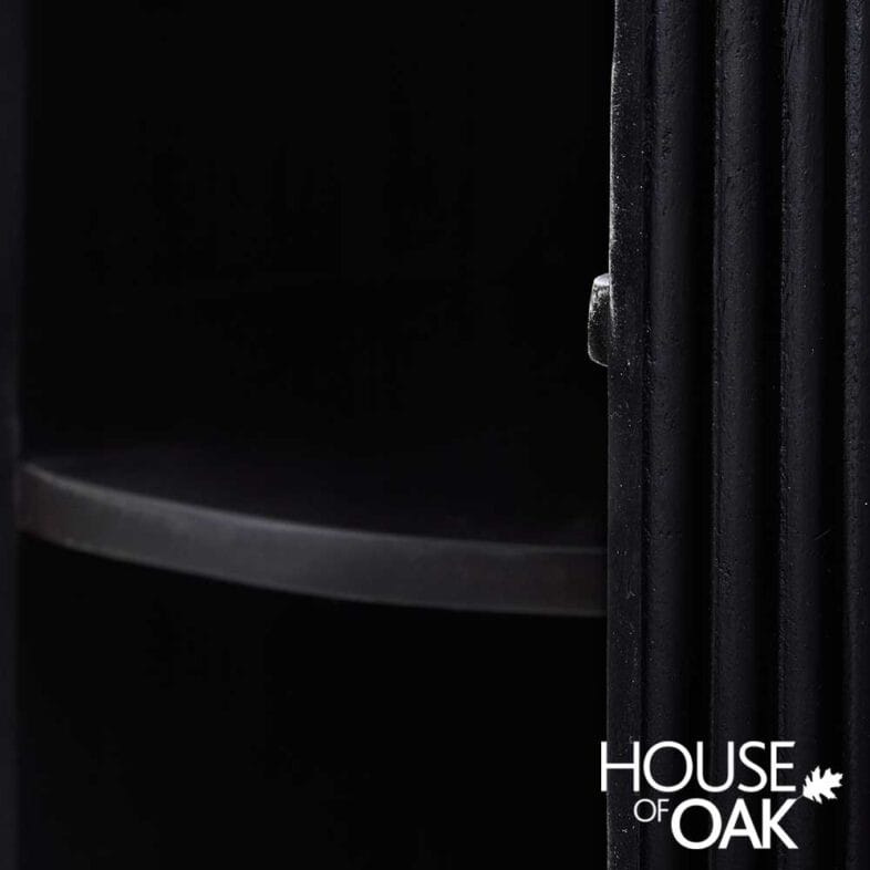 Monaco in Charcoal Bedside Cabinet with Door and Marble Top - Image 11