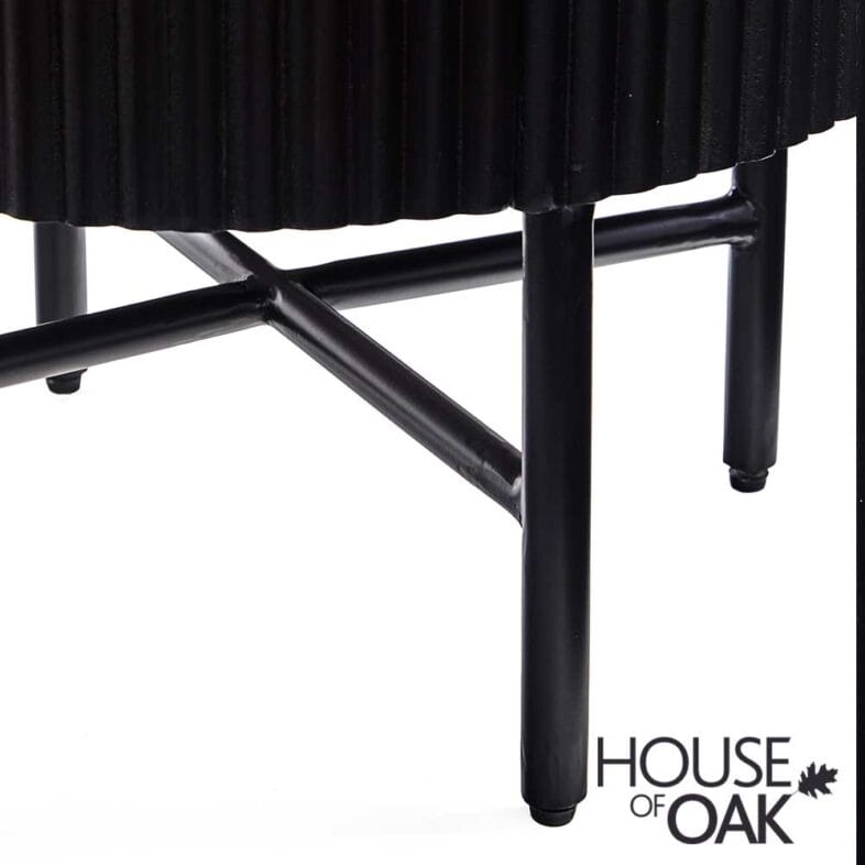 Monaco in Charcoal Bedside Cabinet with Door and Marble Top - Image 12