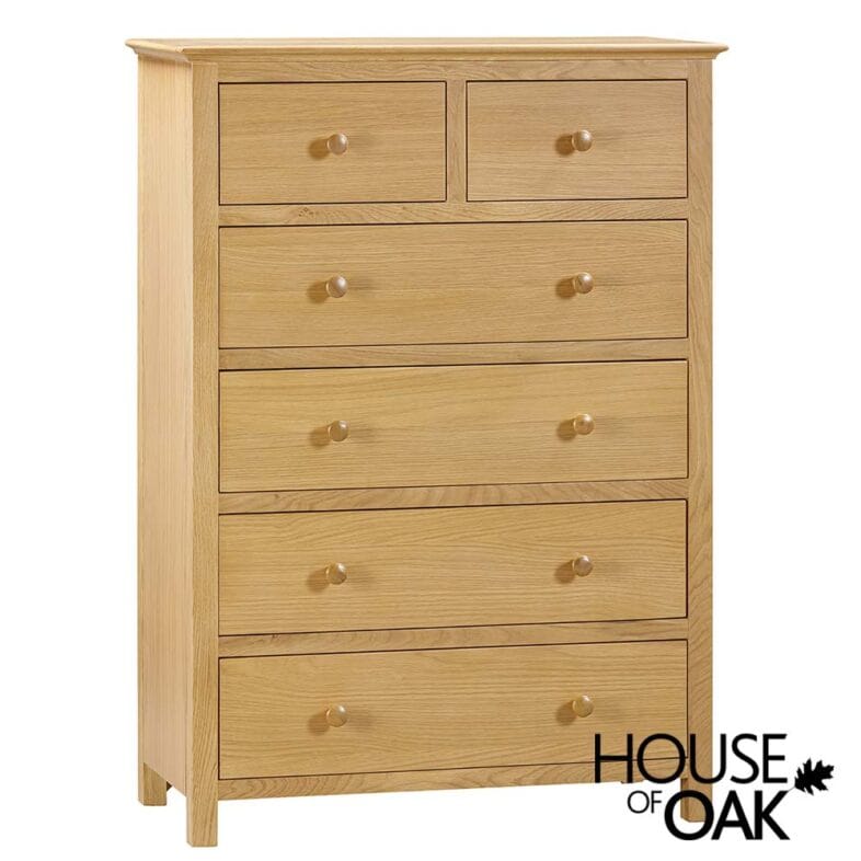 Somerset Oak 2 Over 4 Drawer Chest - Image 2