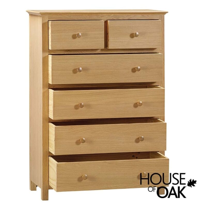 Somerset Oak 2 Over 4 Drawer Chest - Image 3