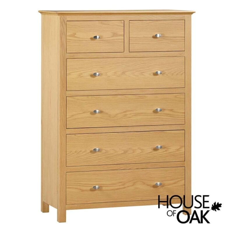 Somerset Oak 2 Over 4 Drawer Chest - Image 5