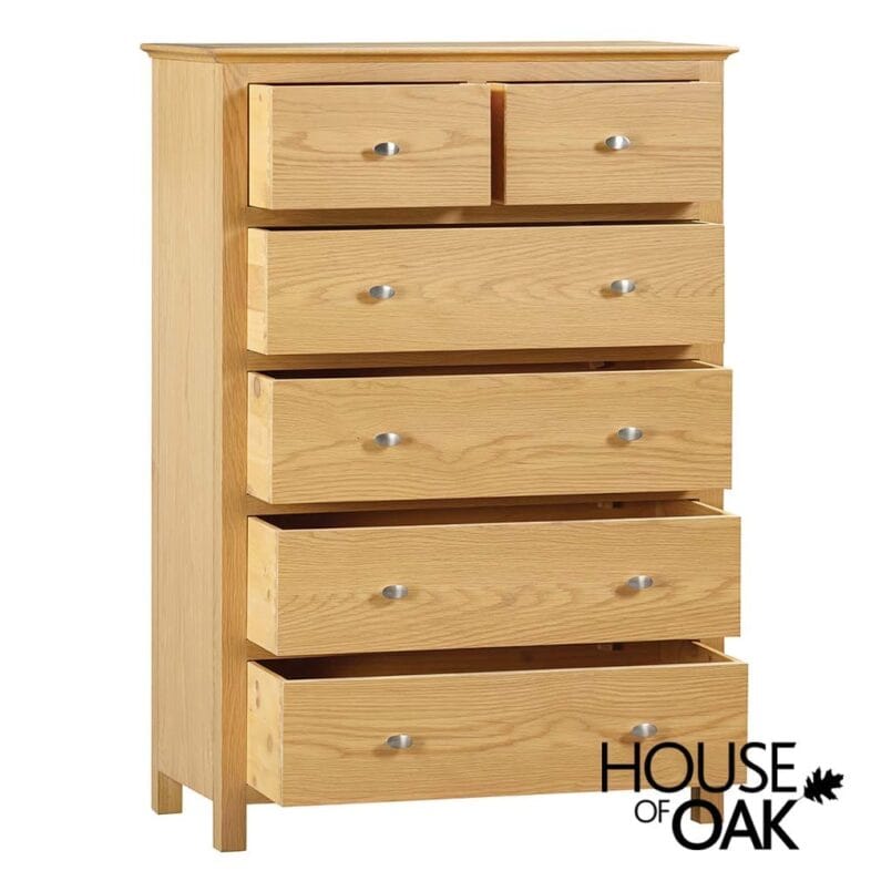 Somerset Oak 2 Over 4 Drawer Chest - Image 6
