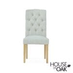 Button Backed Upholstered Chair in Beige - Image 2