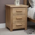Opus Solid Oak 3 Drawer Bedside Cabinet - Image 2