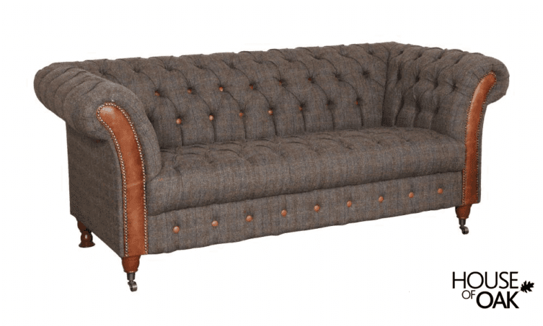 Chester Club 2 Seater Sofa in Moreland Harris Tweed - Image 2