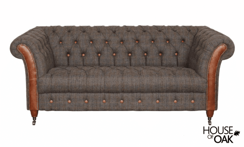 Chester Club 2 Seater Sofa in Moreland Harris Tweed - Image 4
