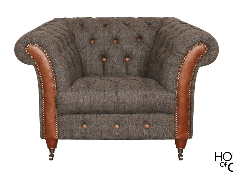 Chester Club Chair in Moreland Harris Tweed