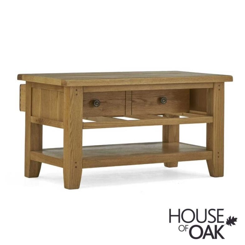 Paignton Oak Small Coffee Table with Drawers - Image 6