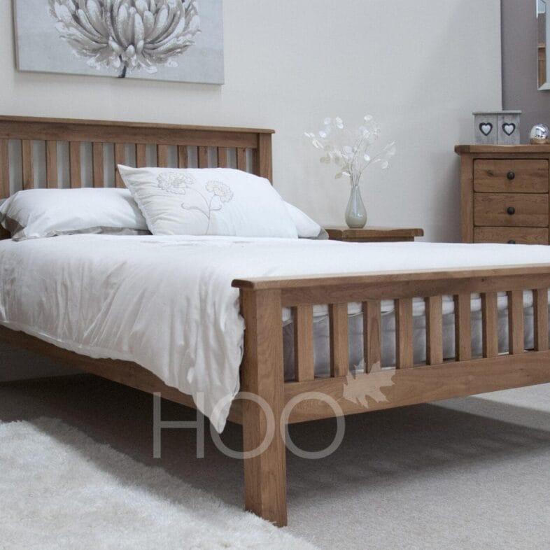 Rustic Solid Oak 5FT King Size Bed