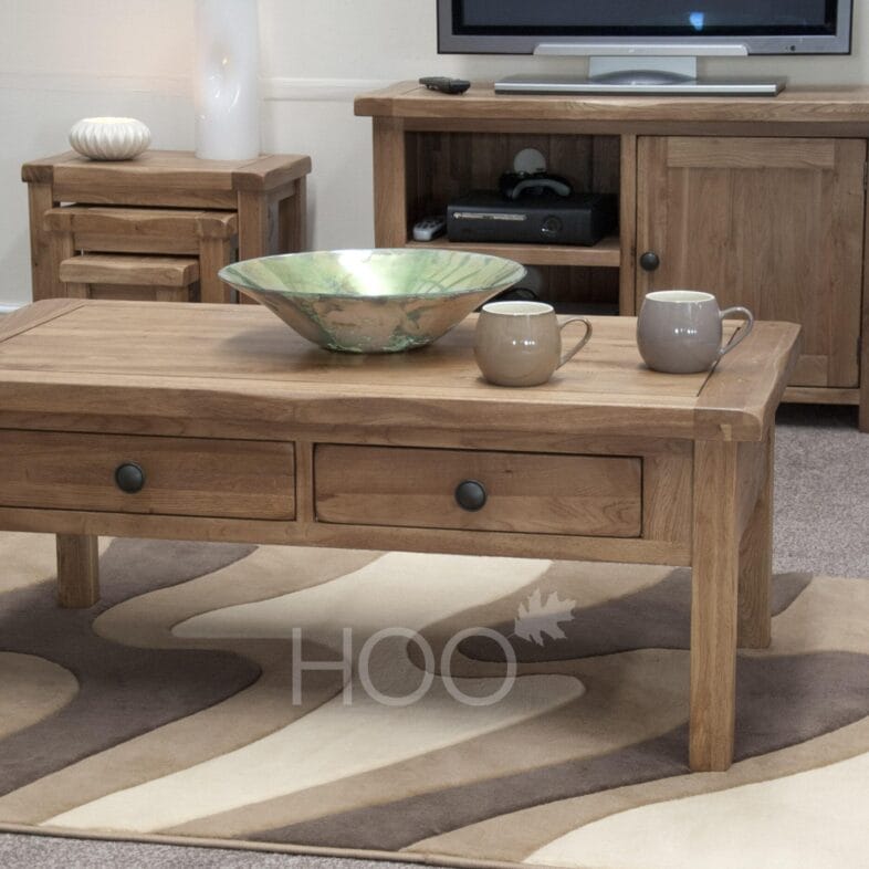 Rustic Solid Oak Coffee Table