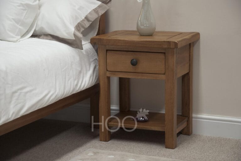 Rustic Solid Oak Lamp Table