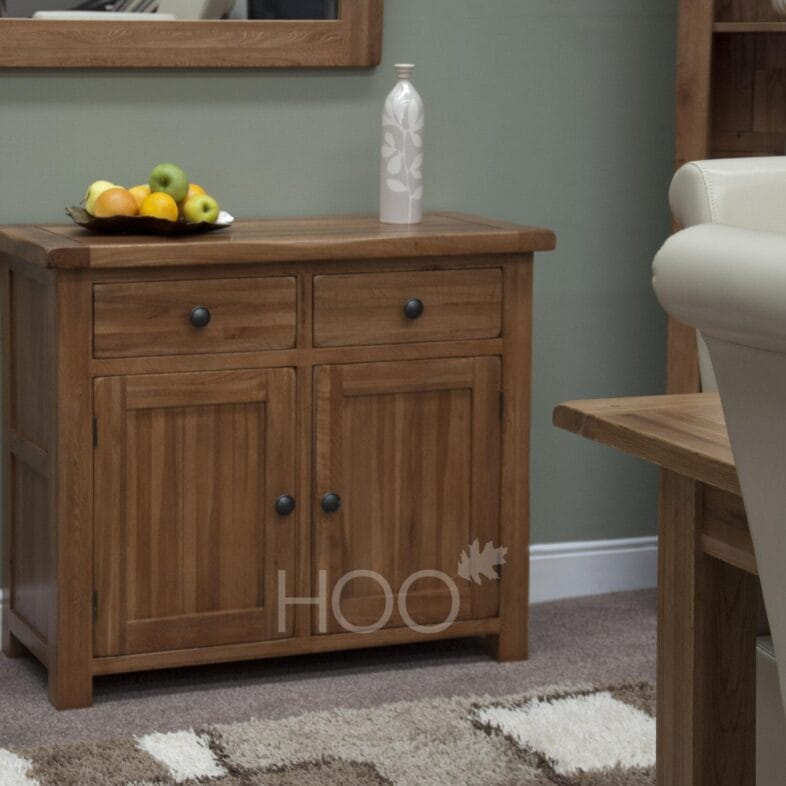 Rustic Solid Oak Small Sideboard