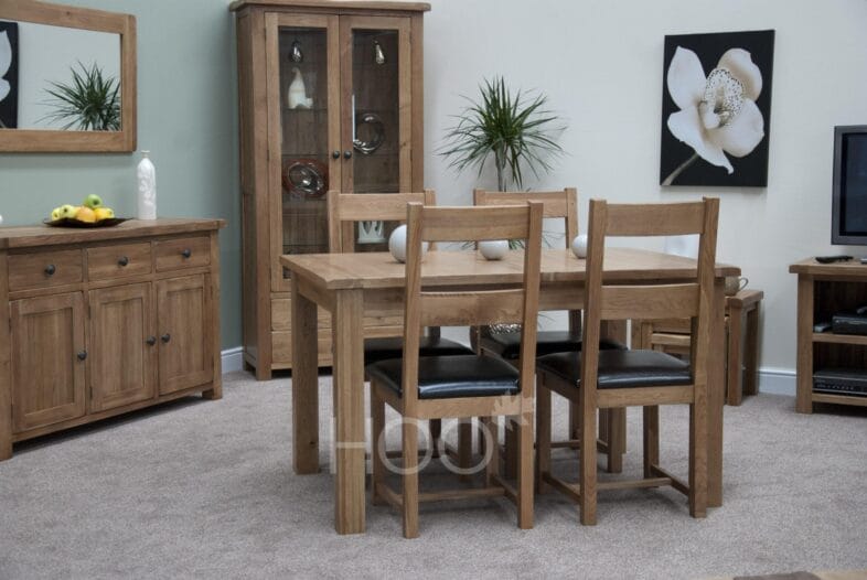 Rustic Solid Oak Extending Dining Table - Image 4