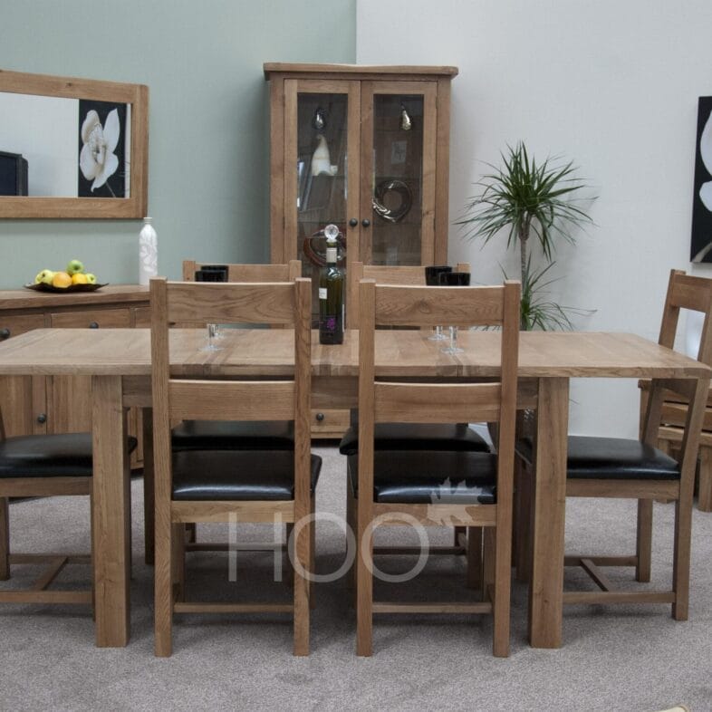 Rustic Solid Oak Extending Dining Table