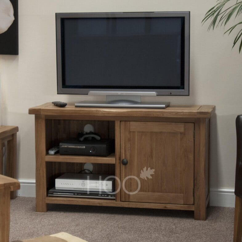 Rustic Solid Oak TV Unit
