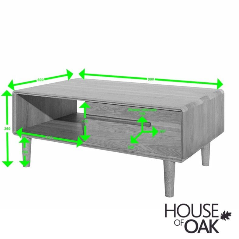 Scandic Solid Oak 3FT x 2FT Coffee Table - Image 2