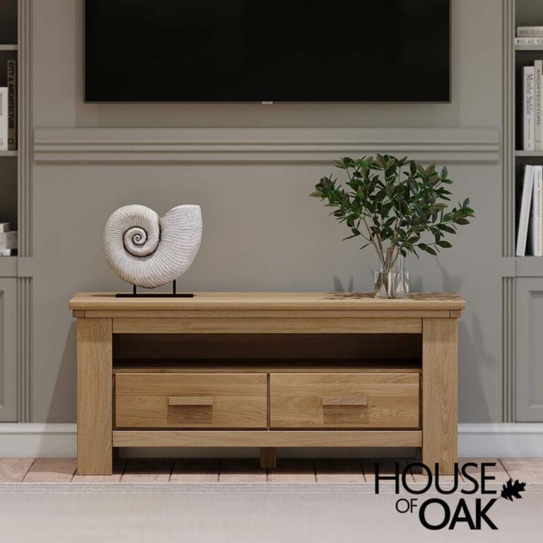 Schio Oak 125cm Wide 2 Drawer TV Unit