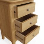Hudson Oak 3 Drawer Bedside Cabinet - Image 3
