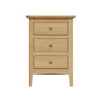 Hudson Oak 3 Drawer Bedside Cabinet - Image 2