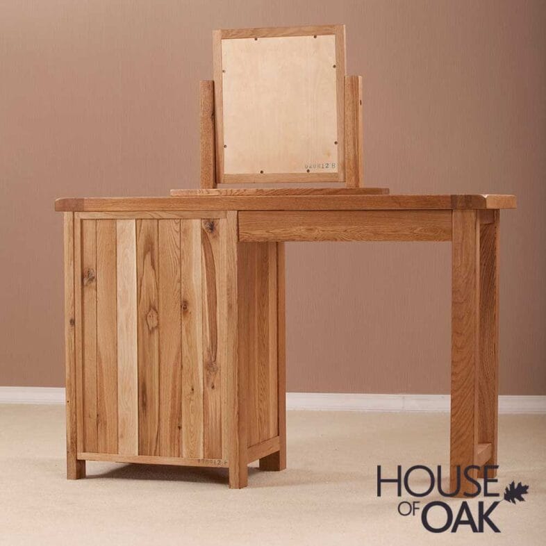 Windsor Oak Single Pedestal Dressing Table Only - Image 6