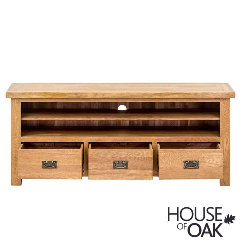 Windsor Oak Large TV Cabinet With Drawers - Image 2
