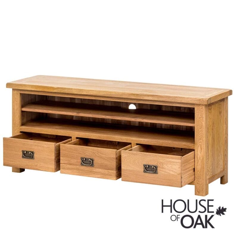 Windsor Oak Large TV Cabinet With Drawers - Image 3
