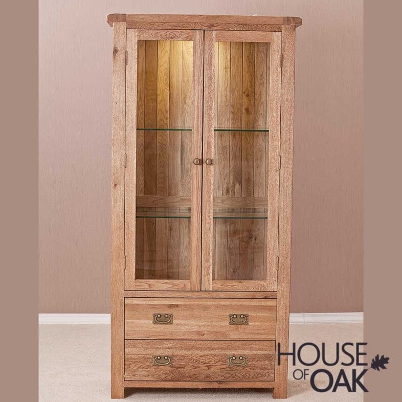 Windsor Oak Glass Display Cabinet - Image 2