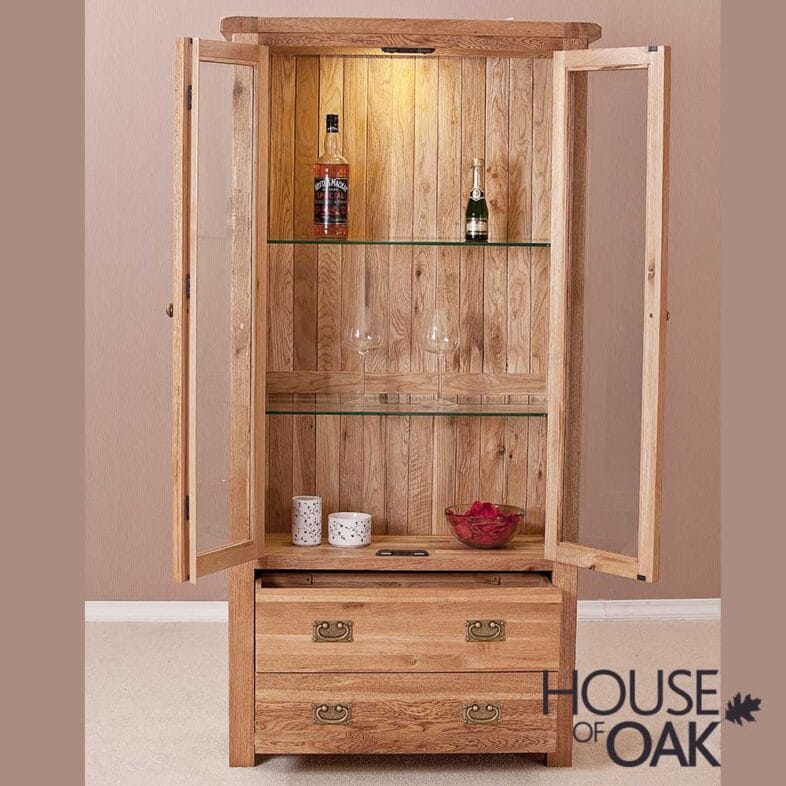 Windsor Oak Glass Display Cabinet - Image 3