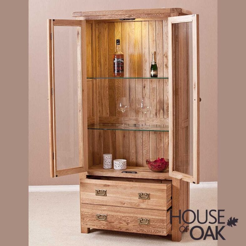 Windsor Oak Glass Display Cabinet - Image 4
