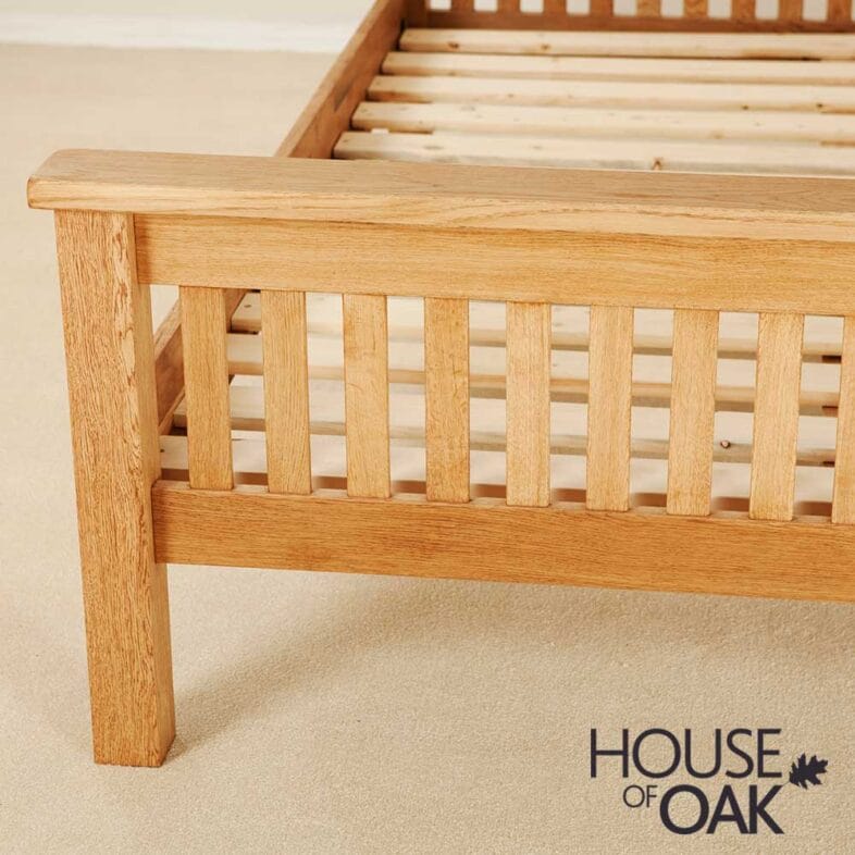Windsor Solid Oak 4 Foot 6 Double High Foot End Bed - Image 5