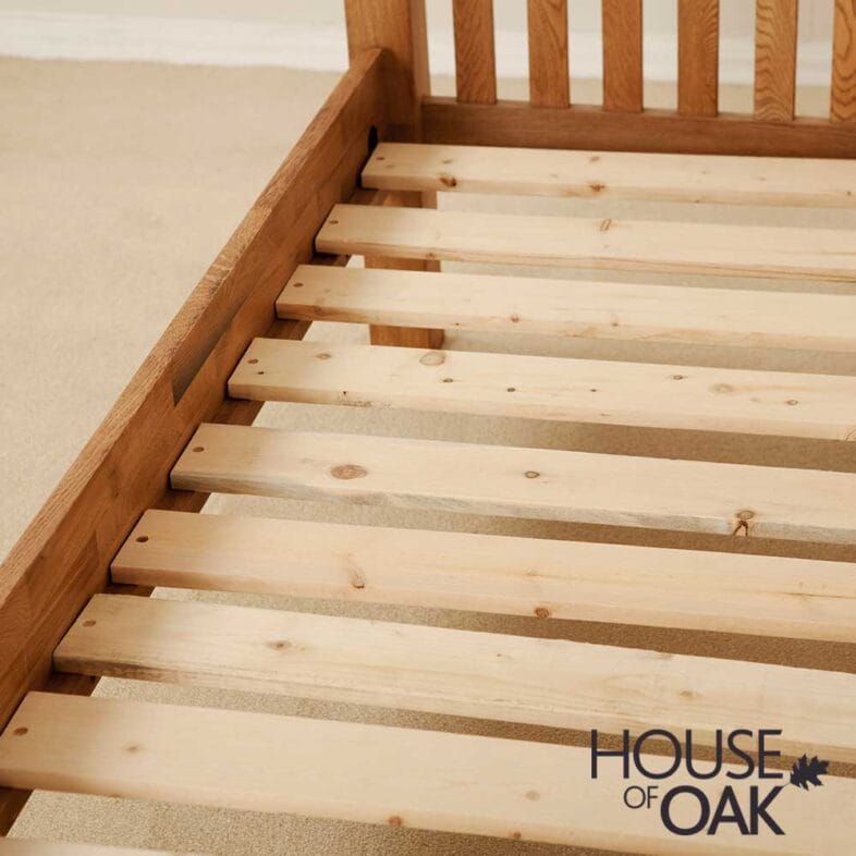 Windsor Solid Oak 4 Foot 6 Double High Foot End Bed - Image 6