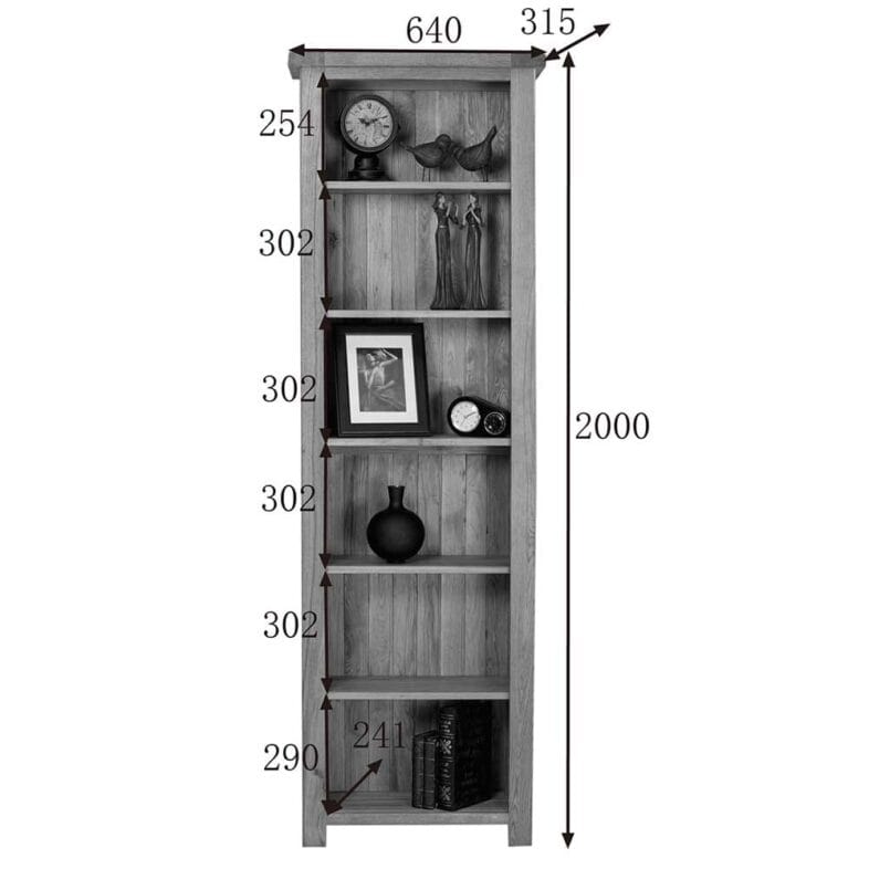 Windsor Oak Tall Narrow Bookcase - Image 7