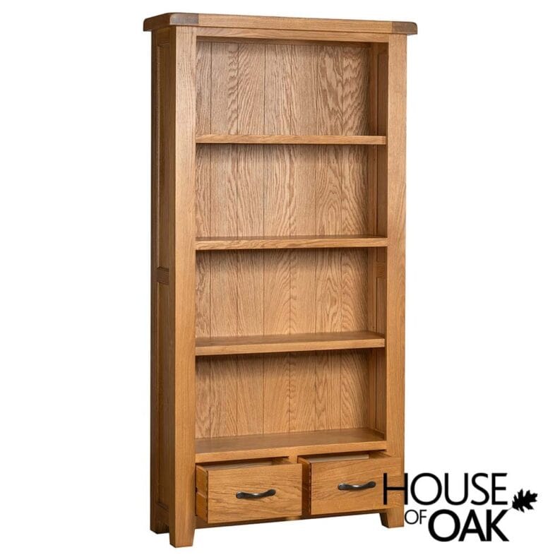 Canterbury Oak Tall Bookcase with Drawers - Image 2