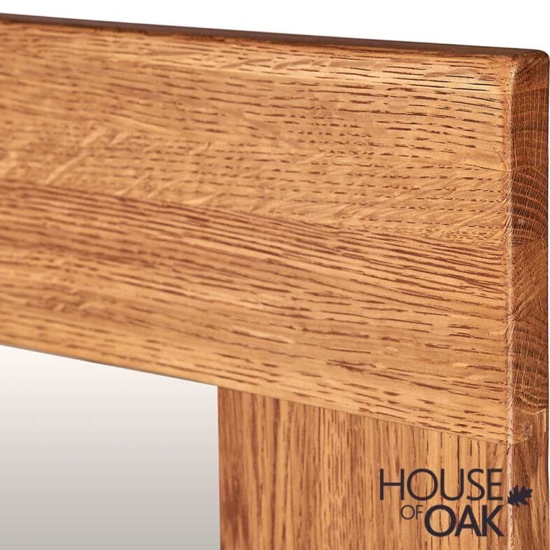 Windsor Solid Oak 130cm x 90cm Wall Mirror - Image 4