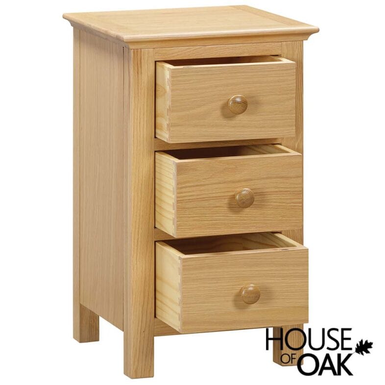 Somerset Oak 3 Drawer Bedside Cabinet - Image 2