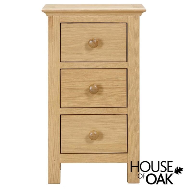 Somerset Oak 3 Drawer Bedside Cabinet - Image 3