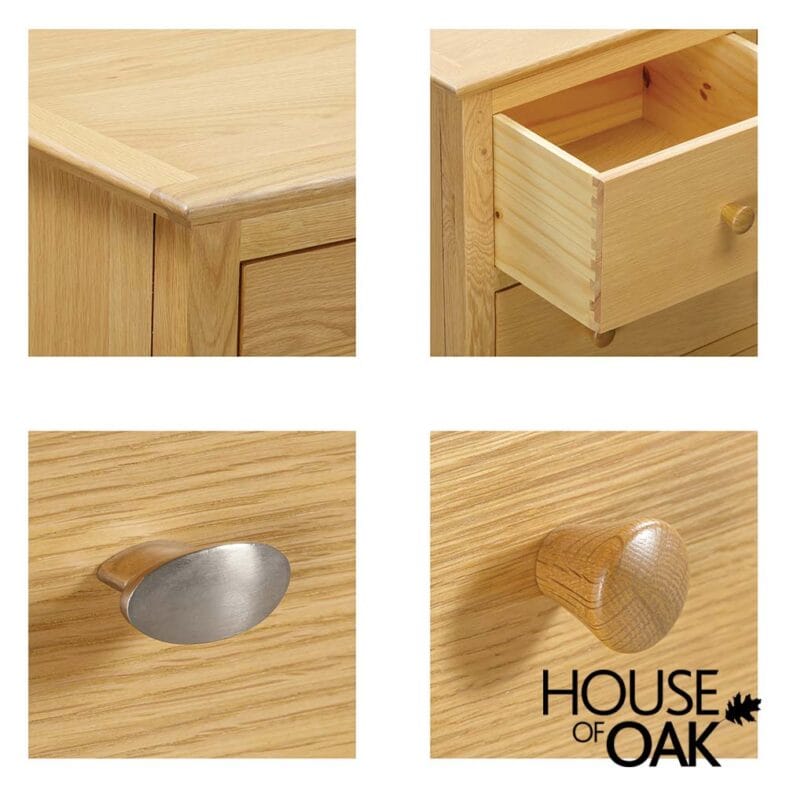 Somerset Oak 3 Drawer Bedside Cabinet - Image 4