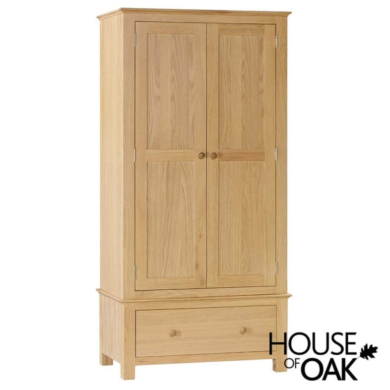 Somerset Oak Double Wardrobe With 1 Drawer